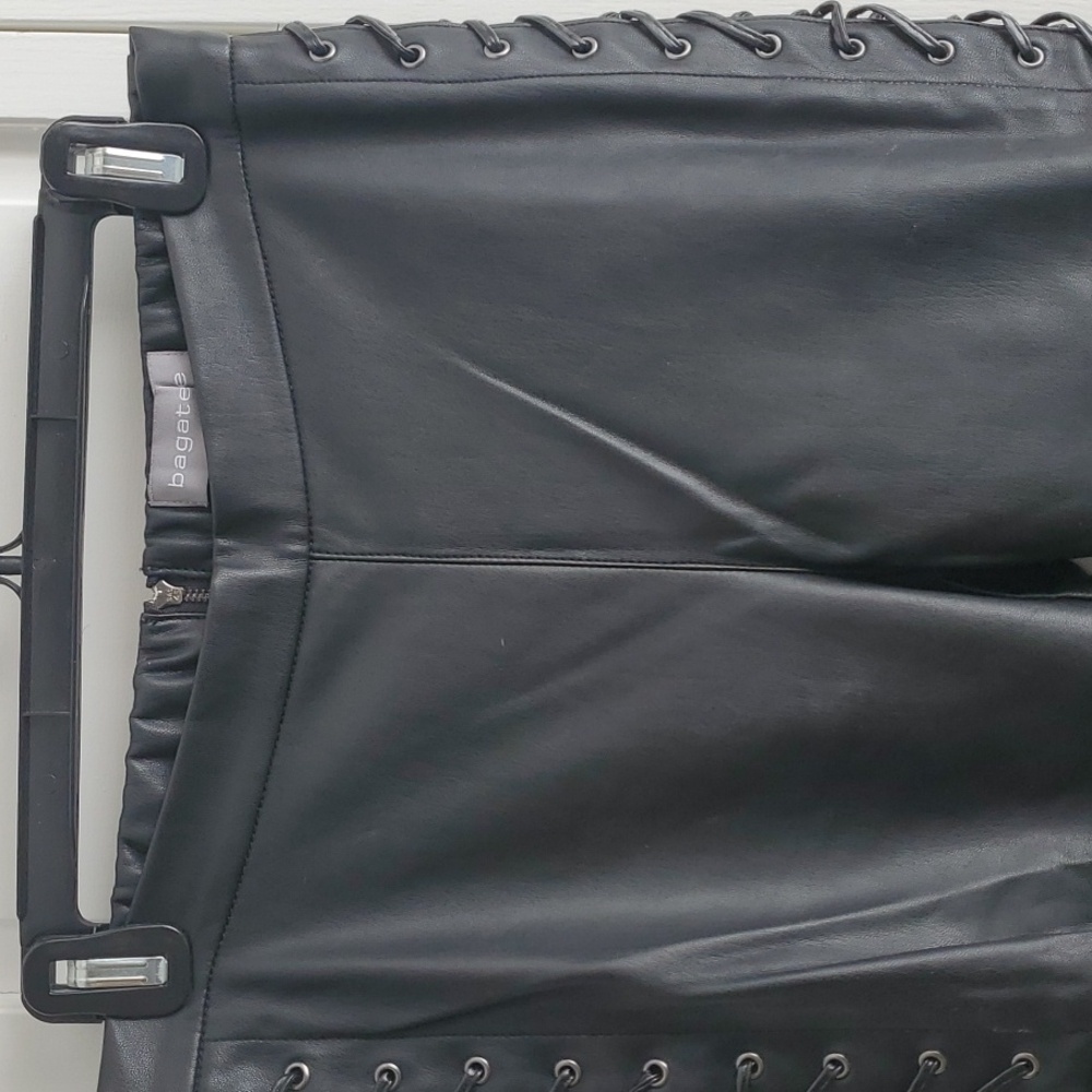 Bagatelle Laceup Faux Leather Pants